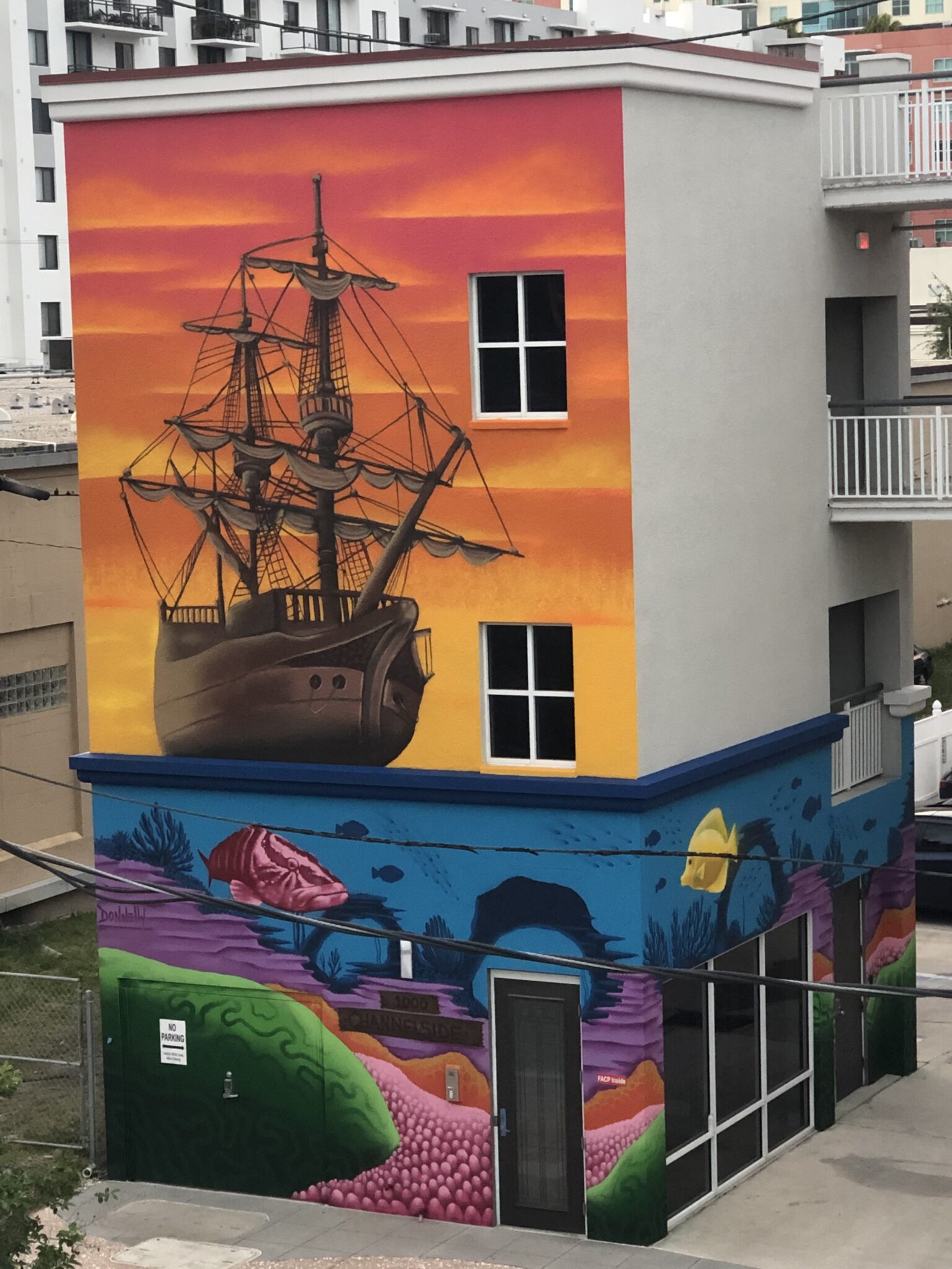 Timeless Bay apartment complex mural in Tampa